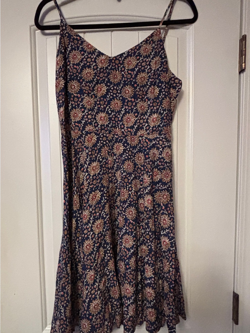 Gap Y2K Floral Navy Slip Dress with Spaghetti Straps Small